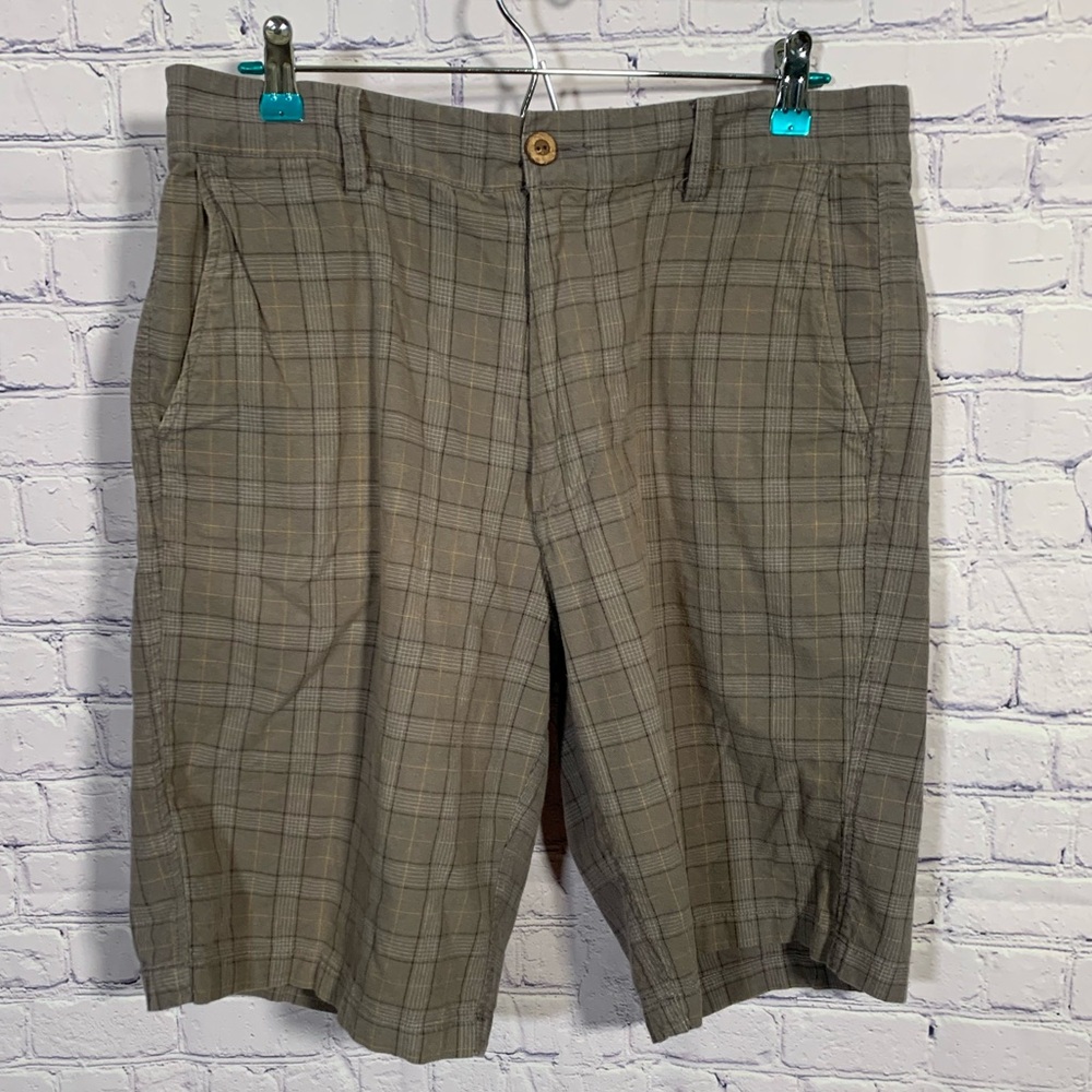 Pact Mens Plaid Shorts Cotton Size 32 Casual Vacation Beach Cruise Island Summer